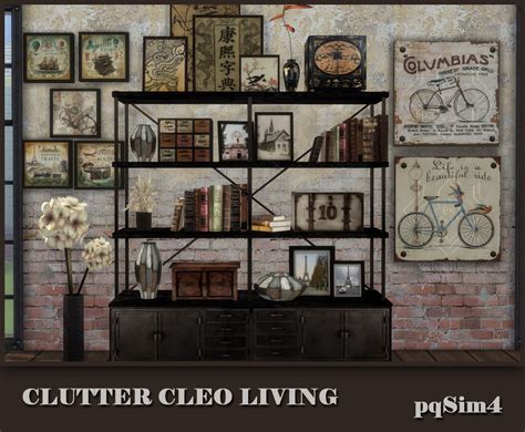 Clutter Cleo Living Industrial Style Sims 4 Custom Content