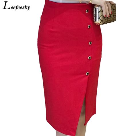5xl Plus Size Woman Pencil Skirt Autumn 2017 Vintage Knee Length High