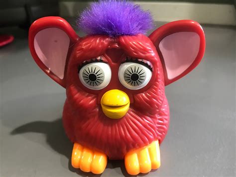 Vintage 1998 Mcdonalds Redish Furby With Purple Hair Toy Etsy Furby