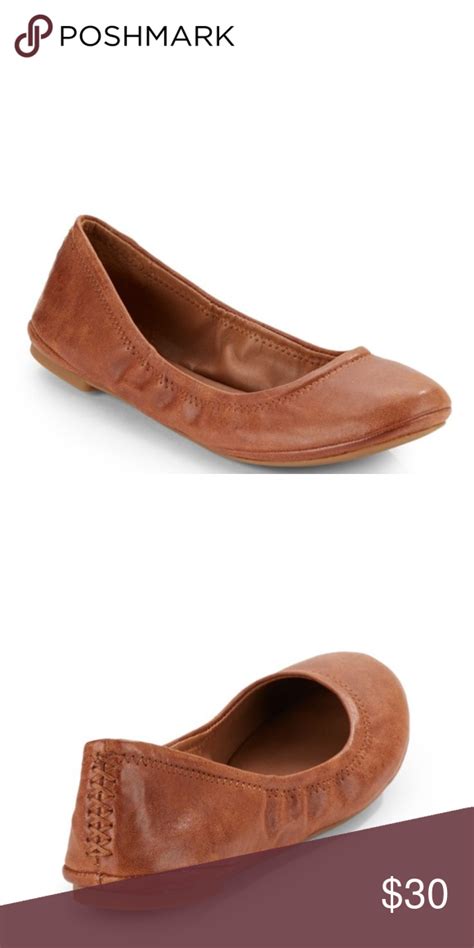 Lucky Brand Elysia Leather Ballet Flats Brown Brown Flats Leather