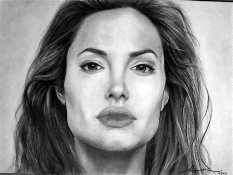 angelina jolie original pencil drawing drawing by murni ch pixels