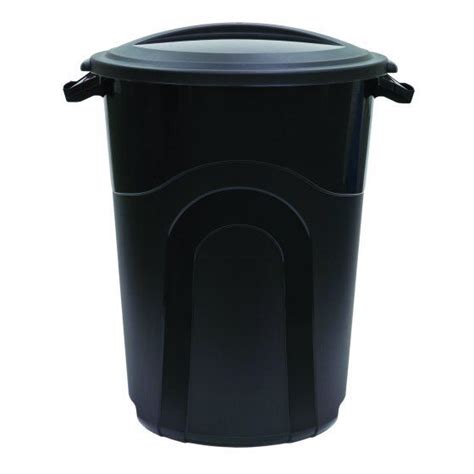 Can 32 Gal United Solutions Round Black Trash Can W Handles For Sale