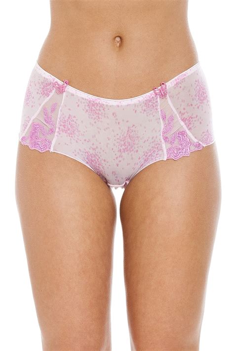 Ladies Camille Pink Sheer Mesh Womens Lingerie Knickers Boxer Shorts Sizes 8 18