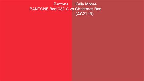 Pantone Red 032 C Vs Kelly Moore Christmas Red Ac21 R Side By Side
