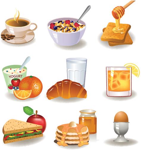 Breakfast Vector Graphics Food Collections Vectors Graphic Art Designs