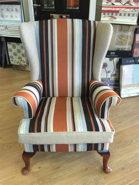 Wing chair fireside high back armchair fabric. Vintage Re-Upholstered Parker Knoll Wing Back Chair In ...