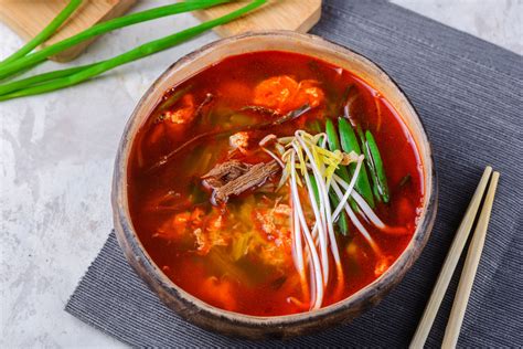 perfect for a cold night korean spicy beef soup yukaejang recipe beef soup recipes beef