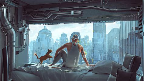 Cold Mornings Scifi Scifi Cat Artist Artwork Digital Art