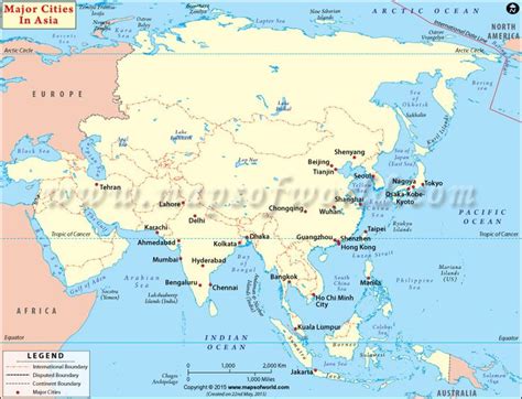 Map Showing All The Major Cities In Asia Asia Map Asia Asia City