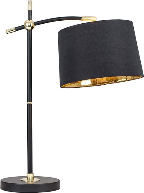 Modern Designer Style Black And Polished Brass Bedside Table Lamp Amazon