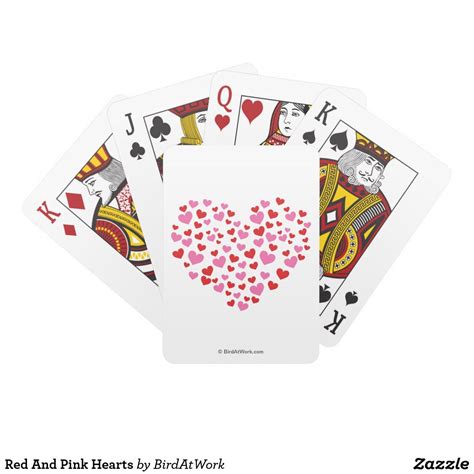 Red And Pink Hearts Playing Cards Love Valentines Valentine Heart