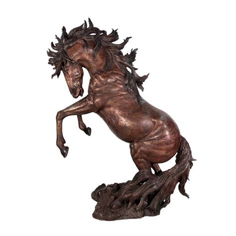 Bronze Rearing Horse Sculpture Left Metropolitan Galleries Inc