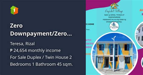 Zero Downpaymentzero Equity Duplex House House And Lot 🏘️ August