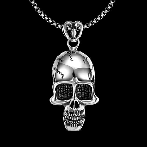 Stainless Steel Skull Pendants Necklaces Popular Rock Punk Gothic Biker