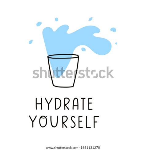 Hydrate Yourself Vector Hand Drawn Outline Stock Vector Royalty Free