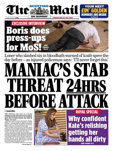Sunday Mail Front Page 28th Of June 2020 Tomorrows Papers Today