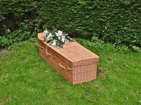 Premium Wicker Willow Chestnut Brown Coffin Real Full Size