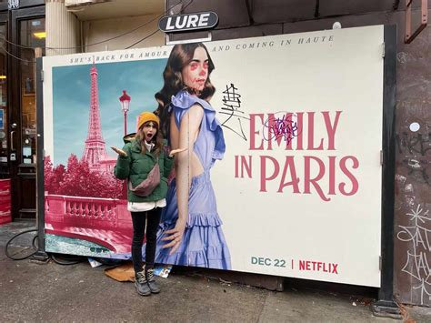 Lily Collins Hilariously Reacts To Graffiti On Emily In Paris Poster