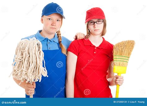 Teen Jobs Serious Workers Stock Image Image 27205131