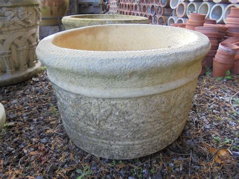 Round Concrete Plant Pots Authentic Reclamation