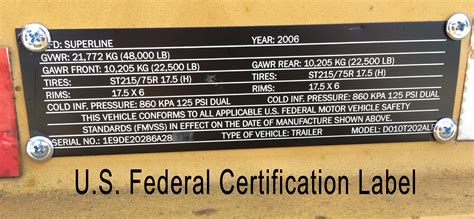 31 Us Federal Certification Label Labels Database 2020