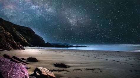 Stars In The Night Sky On The Beach Image Free Stock Image Free Photo