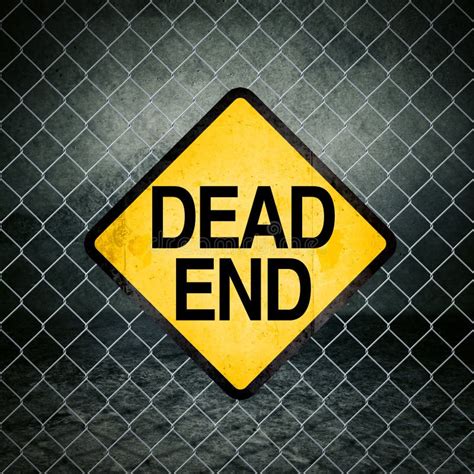 Yellow Traffic Sign With Dead End Symbol Stock Image Image Of Danger