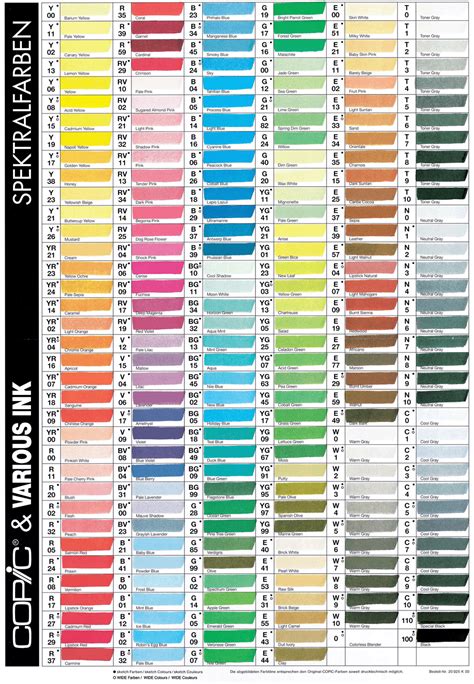 Copic Color Chart Copic Pens Copic Marker Art Copic Art Copic