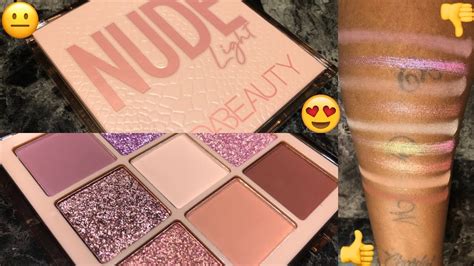 Huda Beauty Nude Light Eyeshadow Palette LIVE SWATCHES WOC YouTube