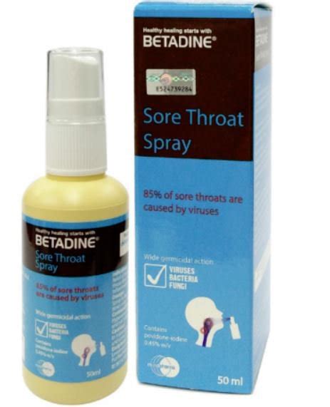 2 X Betadine Sore Throat Spray 50ml Kill Germ Effectively.