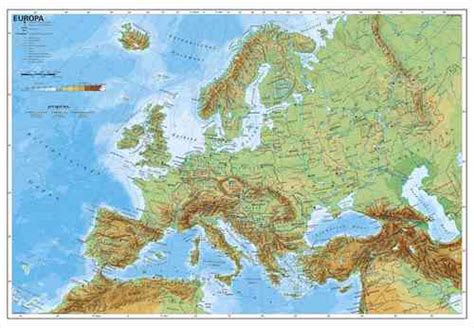 Europakarte mit Ländern Flüssen Gebirge im Kinderpostershop bestellen