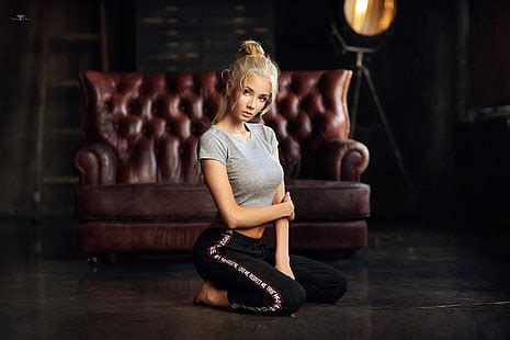 Katerina Shiriaeva Sergei Tomashev Women Model Blonde Overalls Hd Wallpaper Hd Wallpapers
