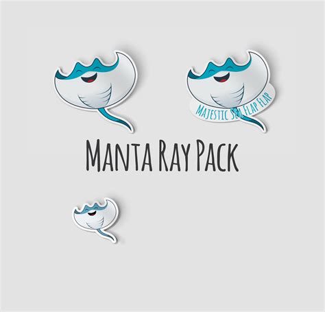 2 Manta Ray Sticker Pack