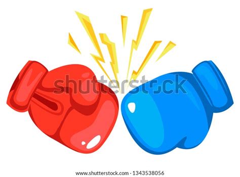 Two Boxing Gloves Depict Punch Concept Stock Vector Royalty Free