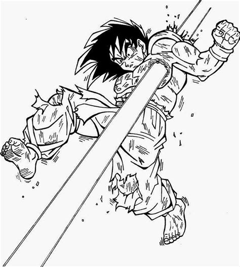 Imagen De Goku Recibiendo Ataque De Freezer Para Imprimir Y Dibujar