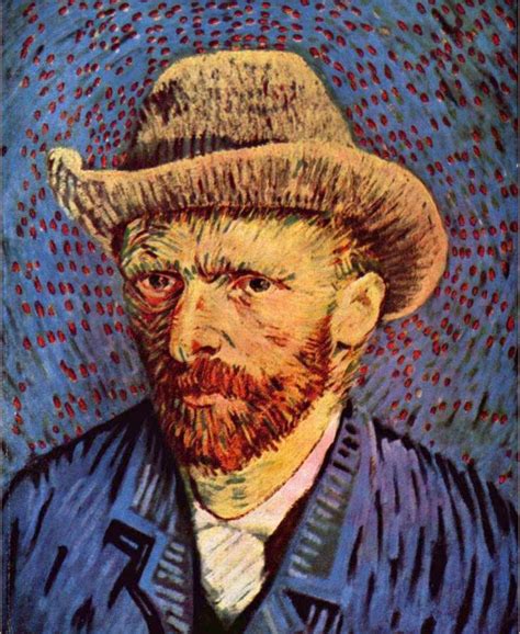 Vincent Van Gogh Self Portrait With Felt Hat Grey Painting Framed