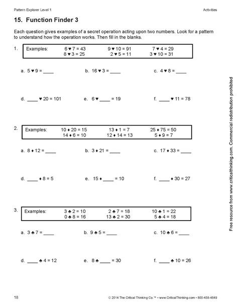 Pattern Explorer Level 1 Workbook Develop Mathematical Reasoning For