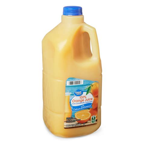 Great Value 100 Orange Juice With Added Calcium And Vitamin D 64 Fl