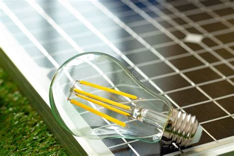 Solar Energy Panel And Light Bulb Green Energy Stock Photo Image Of