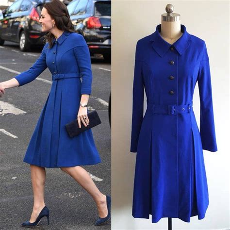 Kate Middleton Blue Coat Dress Eponine Inspired Duchess Of Cambridge