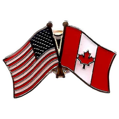 Pack Of 3 Canada And Us Crossed Double Flag Lapel Pins Canadian