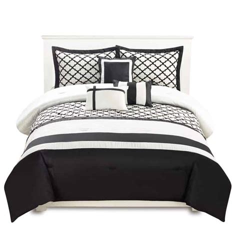 Mini comforter set comes with two shams and a comforter. Paige Black and White 6 Piece Comforter Set in Queen only ...