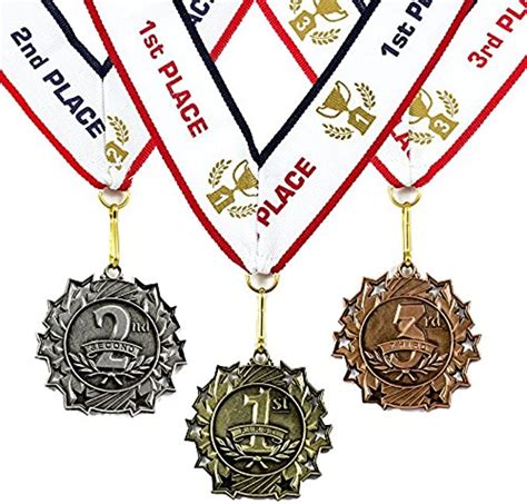 All Quality 1st 2nd 3rd Place Ten Star Award Medals 3 Piece Set Gold