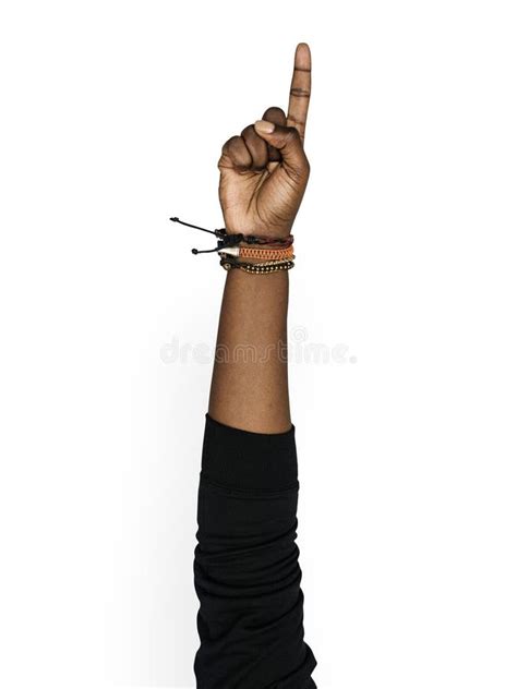 Black Hand Pointing Up With Isolated On White Background Stock Image