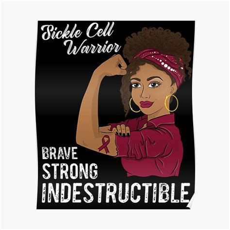 Sickle Cell Warrior Indestructible Survivor Awareness Poster By