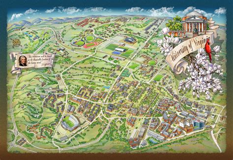 Uva Campus Illustrated Map Illustrated Maps By Rabinky Art Llc