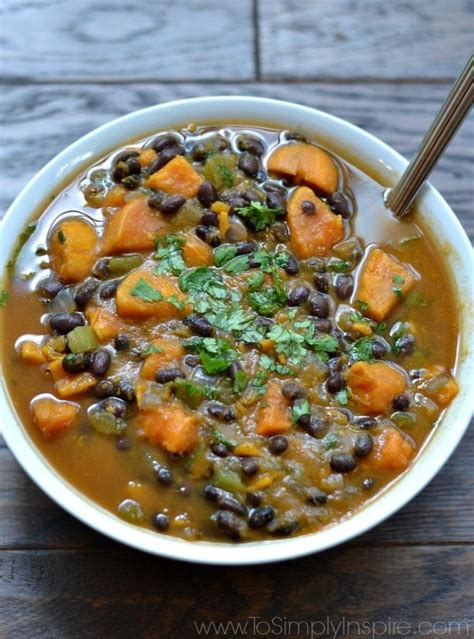 Sweet Potato And Black Bean Soup To Simply Inspire