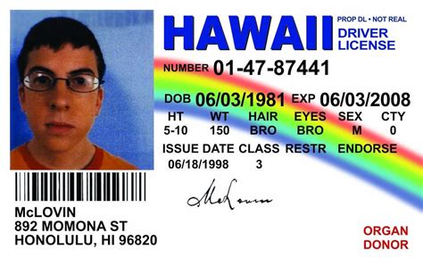 Mclovin Drivers License Fake Id Card Superbad Super Bad Movie Etsy