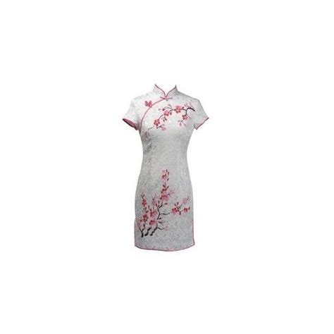 Cherry Blossom Painting Floral Cotton Dress Chinese Style Dress Qipao