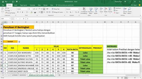 Mengolah Data Menggunakan Fungsi Logika Dalam Excel Youtube